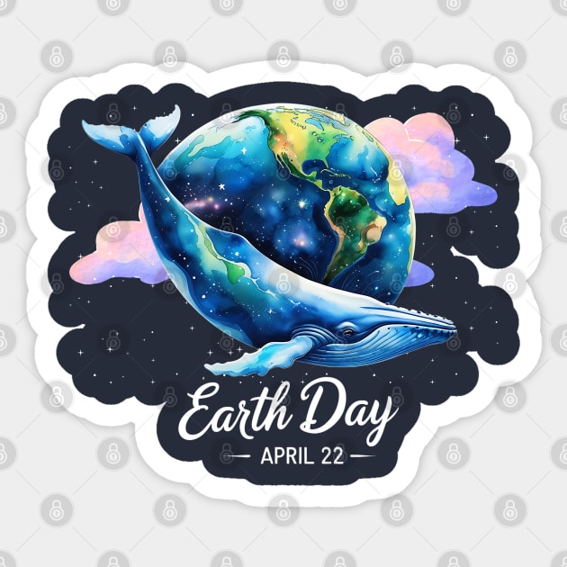 Earth Day - Protect-Whale-Save-Our- Oceans Sticker by JessArty